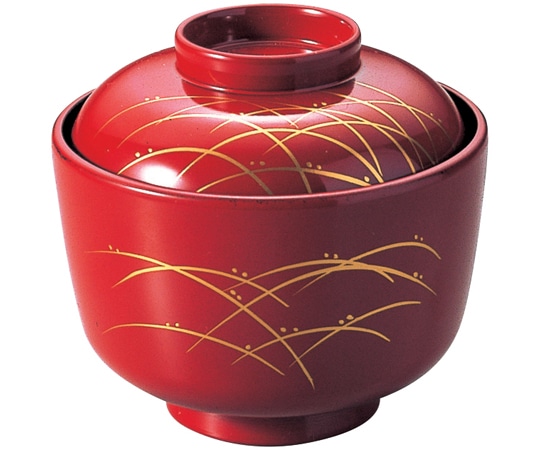 福井クラフト 耐熱忍小吸椀 朱/つゆ草 内黒 12023770 1個（ご注文単位1個）【直送品】