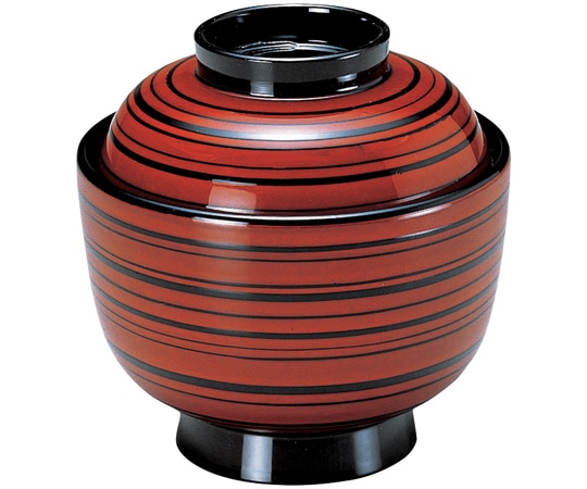 福井クラフト 耐熱一口古代椀 一分溜乱ライン 内黒 33600910 1個（ご注文単位1個）【直送品】