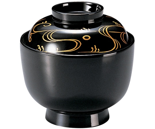 福井クラフト 耐熱一口古代椀 流水 内黒 32600310 1個（ご注文単位1個）【直送品】