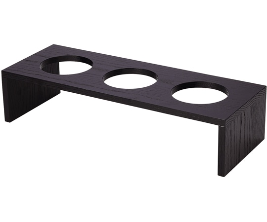 福井クラフト 木製穴あきコの字什器 550×H125(φ120)ブラック 80113430 1個（ご注文単位1個）【直送品】