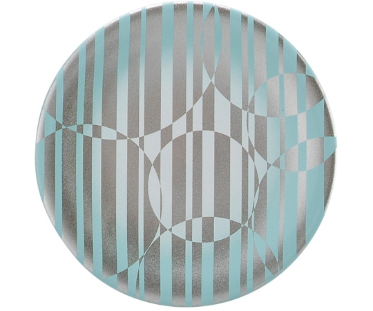 福井クラフト 耐熱φ150寿司皿 ブルーボカシ銀粉蒔 12040020 1個（ご注文単位1個）【直送品】