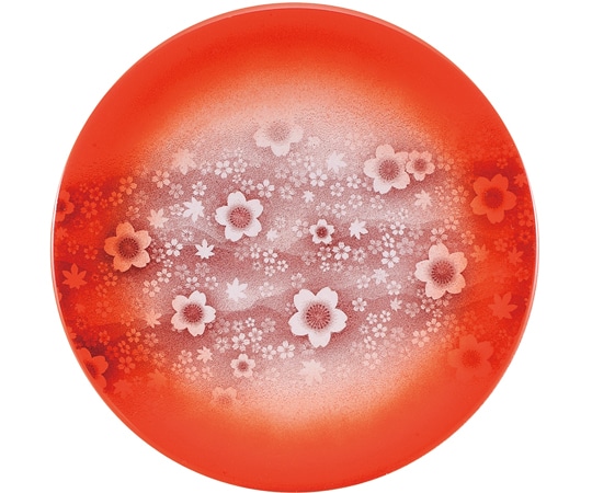 福井クラフト A150寿司皿 橙 ぼかし花星座 13000117 1個（ご注文単位1個）【直送品】