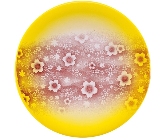 福井クラフト A150寿司皿 黄 ぼかし花星座 13000116 1個（ご注文単位1個）【直送品】