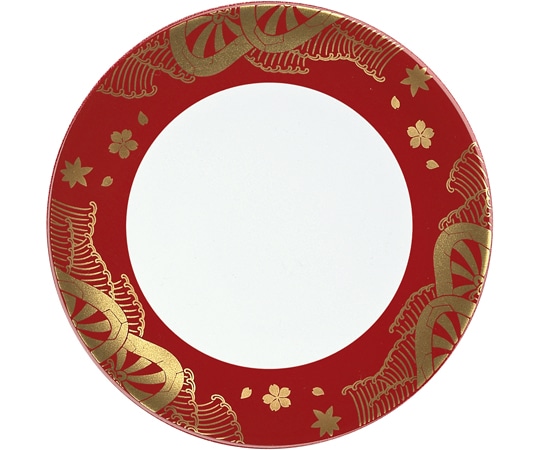 福井クラフト A150寿司皿 レッド 源氏車 13000131 1個（ご注文単位1個）【直送品】