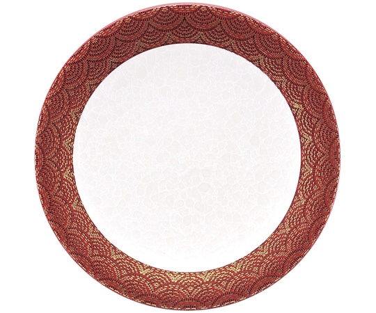 福井クラフト A150寿司皿 レッド 青海波(白アクア) 13000122 1個（ご注文単位1個）【直送品】