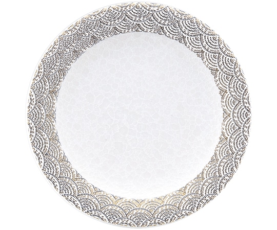 福井クラフト A150寿司皿 シルバー 青海波(白アクア) 13000124 1個（ご注文単位1個）【直送品】