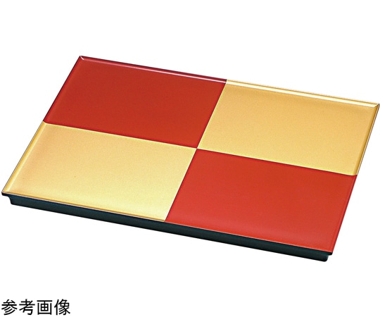 福井クラフト 25cm 長角フラットプレート 朱金市松 51311120 1個（ご注文単位1個）【直送品】