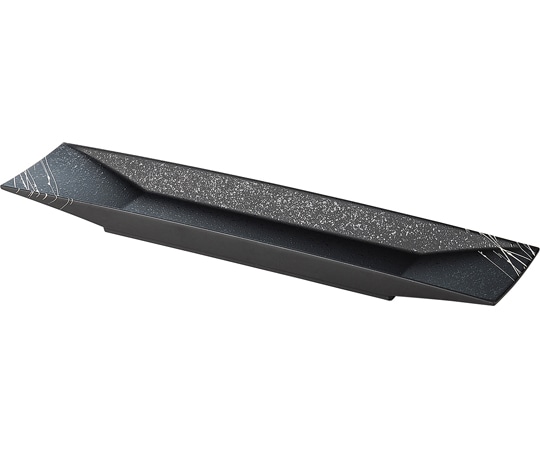 福井クラフト 尺5 長角舟型盛器 黒タタキ白乱糸裏黒塗 50025670 1個（ご注文単位1個）【直送品】