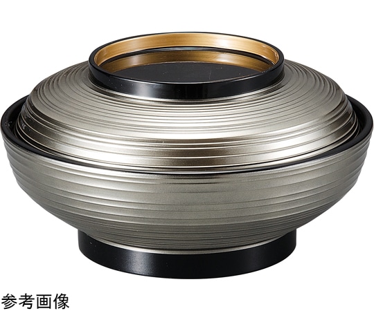 福井クラフト 耐熱6寸 平蓋物 福銀透き高台内金 内黒 37002180 1個（ご注文単位1個）【直送品】