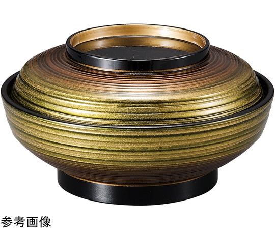 福井クラフト 耐熱5.3寸 平蓋物 変り金ボカシ高台内金 内黒 37002190 1個（ご注文単位1個）【直送品】