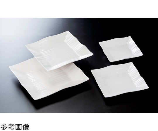 福井クラフト メラミン 25cm 筋彫角盛皿 ホワイト 51022460 1個（ご注文単位1個）【直送品】