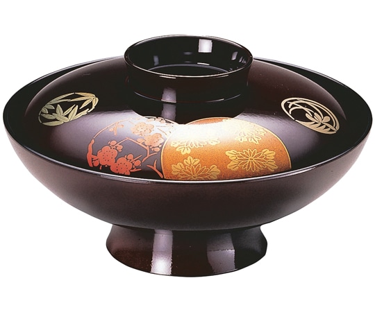 福井クラフト TA新6寸 小槌椀 溜花丸 34010650 1個（ご注文単位1個）【直送品】