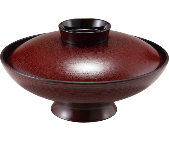 福井クラフト 7.0寸 小槌椀(蓋親)溜刷毛目 30120280 1個（ご注文単位1個）【直送品】