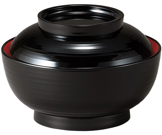 福井クラフト TA4.5寸 乱引三日月丼 黒内朱 30048460 1個（ご注文単位1個）【直送品】