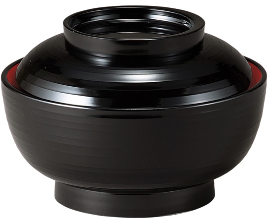 福井クラフト TA5寸 乱引三日月丼 黒内朱 30048470 1個（ご注文単位1個）【直送品】