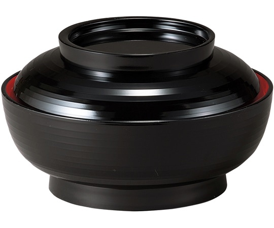 福井クラフト TA6寸 乱引三日月丼 黒内朱 30048480 1個（ご注文単位1個）【直送品】