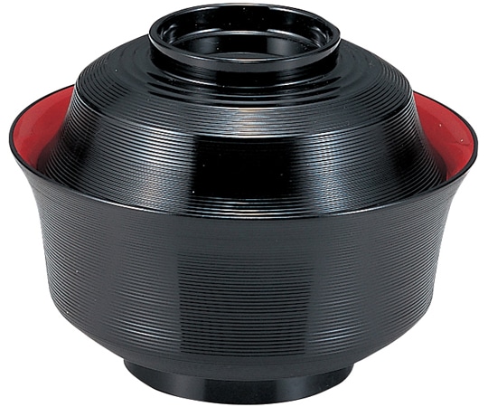 福井クラフト 耐熱4.5寸 竹型丼椀 黒 内朱 33601350 1個(ご注文単位1個)【直送品】