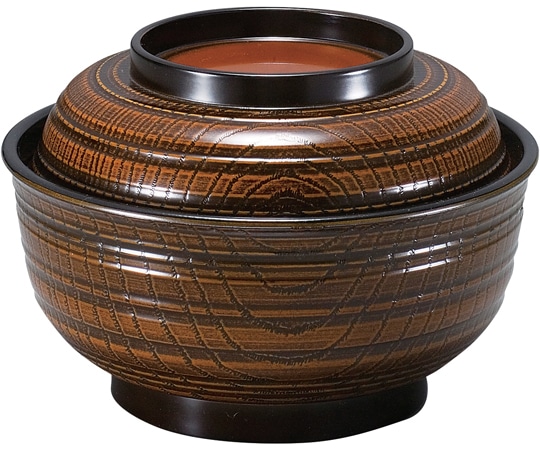 福井クラフト 5寸 乱筋丼(蓋親)栃 内黒 41000290 1個（ご注文単位1個）【直送品】