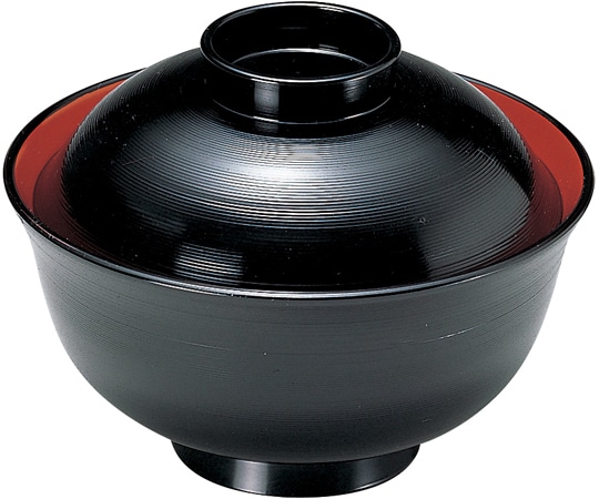 福井クラフト TA5寸 千筋丼物椀 黒内朱(蓋.親) 38020210 1個(ご注文単位1個)【直送品】
