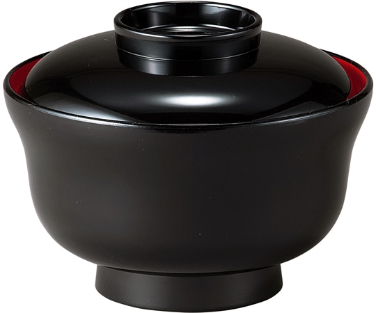 福井クラフト TA4.5寸 かすみ椀 黒無地内朱 30048580 1個（ご注文単位1個）【直送品】