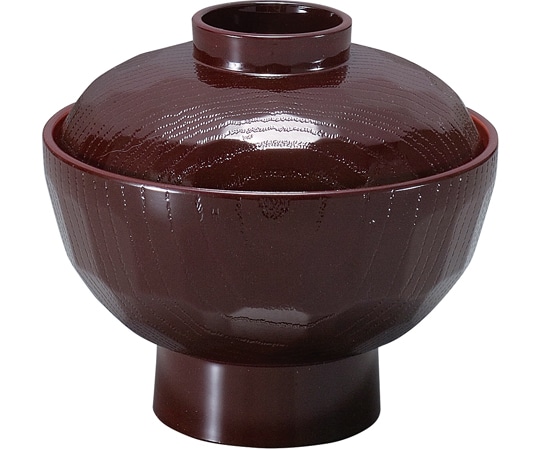 福井クラフト TA亀甲丼(中)新溜内朱(蓋親) 41000350 1個（ご注文単位1個）【直送品】