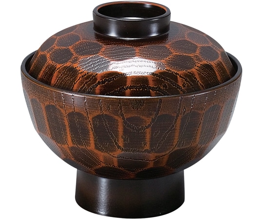 福井クラフト TA亀甲丼(中)栃内黒(蓋親) 41000370 1個（ご注文単位1個）【直送品】