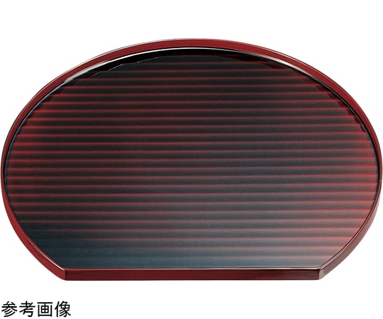 福井クラフト 木)尺2 鉋目半月盆 溜漆塗 17400600 1個（ご注文単位1個）【直送品】