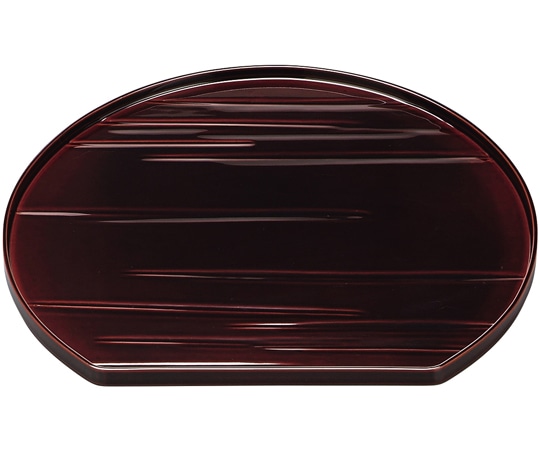 福井クラフト 木)尺2 乱彫半月盆 溜漆塗 16914850 1個（ご注文単位1個）【直送品】