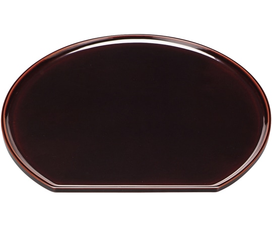 福井クラフト 木)尺3 モダン半月盆 溜漆塗 16914890 1個（ご注文単位1個）【直送品】