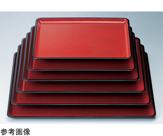 福井クラフト 尺5 桐木目会席盆 朱天黒SL 50304460 1個（ご注文単位1個）【直送品】