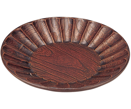 福井クラフト 4.5寸 菊ノミ彫銘々皿栃塗り 82014710 1個（ご注文単位1個）【直送品】