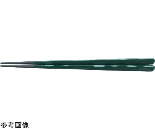 福井クラフト PBT24cm 六角一刀彫箸 緑塗 90031392 1個（ご注文単位1個）【直送品】