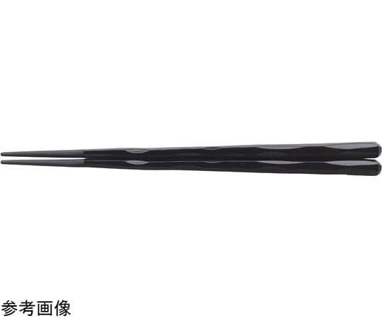 福井クラフト PBT24cm 六角一刀彫箸 黒塗 90031350 1個（ご注文単位1個）【直送品】