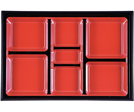 福井クラフト A尺3 長手ダイヤ幕の内仕切 朱天黒 21077960 1個（ご注文単位1個）【直送品】