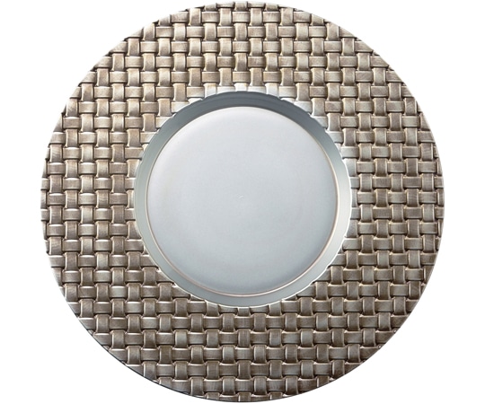 福井クラフト 耐熱28cm アジロプレート 墨入れ銀/裏黒塗 54301440 1個（ご注文単位1個）【直送品】