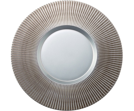 福井クラフト 耐熱28cm タービンプレート 墨入れ銀/裏黒塗 54301470 1個（ご注文単位1個）【直送品】