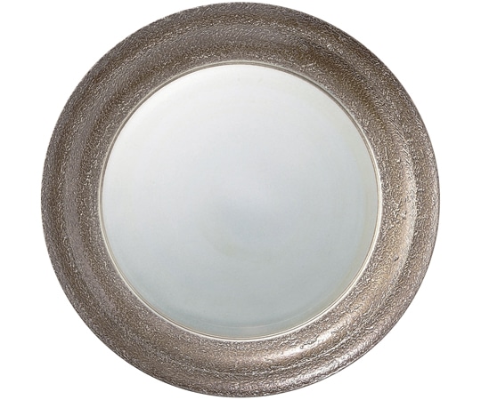 福井クラフト 耐A φ240双輪丸皿 絞り墨入れ銀/裏黒塗 54301500 1個（ご注文単位1個）【直送品】