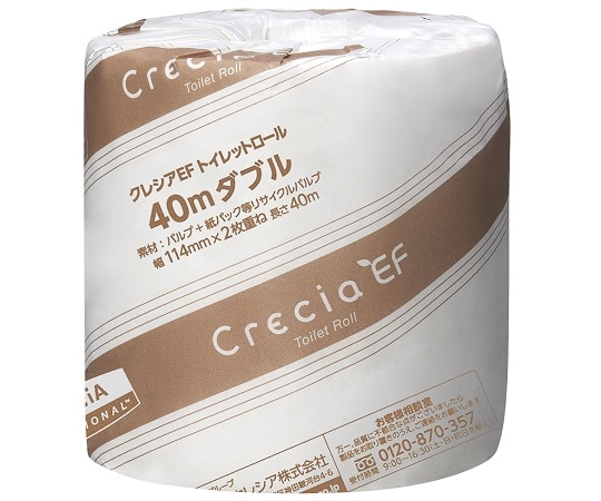 クレシア クレシア EFトイレットロール 40m ダブル 1箱(80個入) 20802 1箱(ご注文単位1箱)【直送品】