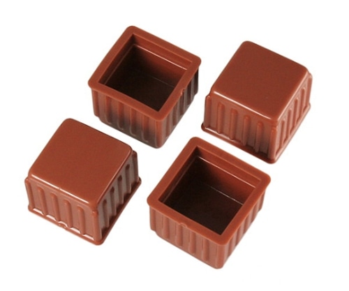 ハイロジック 脚キャップ 30mm角×24mm 茶 1パック(4個入) A-055 1パック(ご注文単位1パック)【直送品】