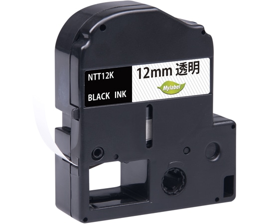 NinestAO 透明地ラベル 12mm 黒文字 8m NTT12K(x1) 1個(ご注文単位1個)【直送品】