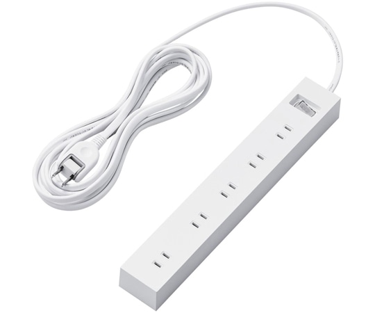 エレコム 雷ガードタップ 一括スイッチ マグネット ホコリ防止シャッター付き スイングプラグ 10個口 5.0m ホワイト ECT-1550WH 1個(ご注文単位1個)【直送品】