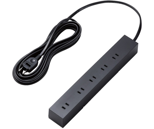 エレコム 回転機能タップ 雷サージ付 ホコリシャッター付 固定&吊下可能 上面5個口 側面5個口 計10個口 5.0m ブラック T-KF04-21050BK 1個(ご注文単位1個)【直送品】
