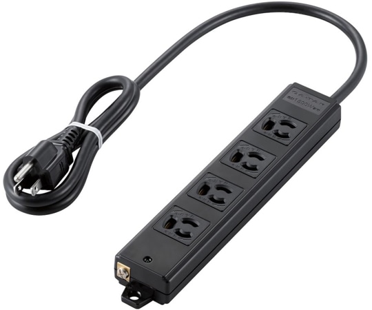 エレコム タップ 工事用 抜け止め 3P 4個口 マグネット付き 1m ブラック T-WRM3410LGB/RS 1個(ご注文単位1個)【直送品】