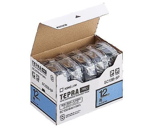 アズワン 12mm テープカセット(青/5個) EA761DK-123B 1箱(ご注文単位1箱)【直送品】