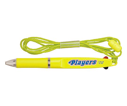 三菱鉛筆 2色ボールペンプレーヤーズひも付き 黄色軸 SE382.2 1本(ご注文単位1本)【直送品】