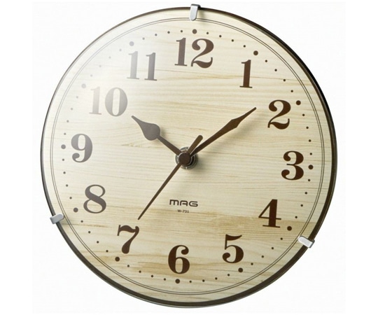 ノア精密 MAG 電波置掛両用クロック ナチュラル W-731 N-Z 1個(ご注文単位1個)【直送品】