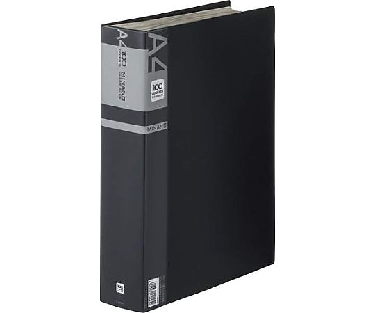 アズワン A4/S型 クリアーブック(100枚/黒) EA762CC-79 1冊(ご注文単位1冊)【直送品】