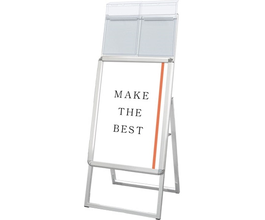 常磐精工 ポスターグリップスタンド看板 屋外用 カタログケース付 A2片面 シルバー PGSKK-A2KS-G 1台(ご注文単位1台)【直送品】