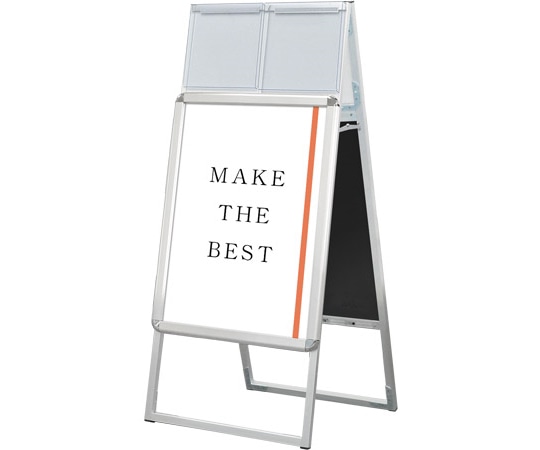 常磐精工 ポスターグリップスタンド看板 屋内用 カタログケース付 A2両面 シルバー PGSKK-A2RS 1台(ご注文単位1台)【直送品】