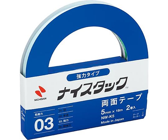ニチバン ナイスタック強力タイプ 幅5mm×18m 1パック(2巻入) NW-K5 1パック(ご注文単位1パック)【直送品】